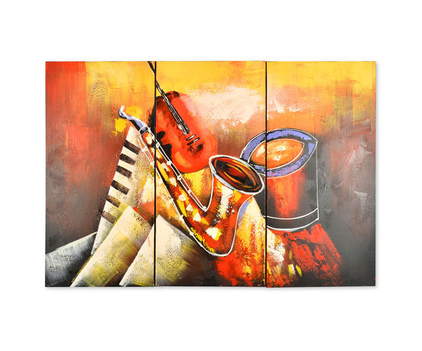 40 x 80 cm Musical Set of 3 Oil Painting - @home By Nilkamal