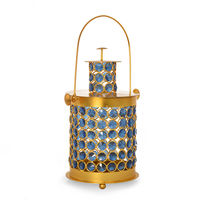 Homely Lantern Crystal Candle Stand - @home by Nilkamal, Indigo