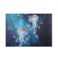 Jelly Fish LED Canvas Painting - @home by Nilkamal, Indigo