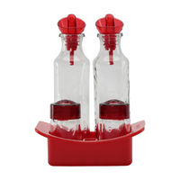 Oil Vinegar Set Of 4 - @home Nilkamal,  red