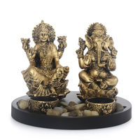 AG Devotional Lakshmi Ganesh Showpiece - @home By Nilkamal, Gold