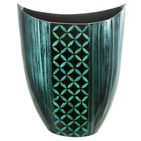 Winter Collection Florid Lacquer Vase - @home By Nilkamal, Teal