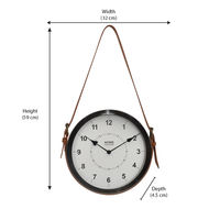 Strap Alloy Wall Clock - @home By Nilkamal, White & Sliver