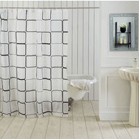 Ocean Dew Brick Shower Curtain - @home By Nilkamal, White