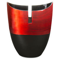 Winter Collection Florid Lacquer Vase - @home By Nilkamal, Black & Red
