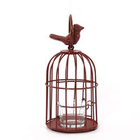 Free Bird Cage Votive Holder - @home by Nilkamal, Maroon