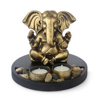 AG Devotional Big Ears Ganesh Showpiece - @home By Nilkamal, Gold