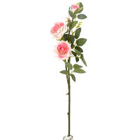 Rose Bush Flower Stick Set of 3 - @home by Nilkamal, Pink
