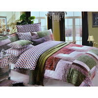 Arcade Bricks Bed sheet - @home Nilkamal,  green