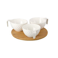 Snack Bowls With Handle Set Of 03 - @home Nilkamal, white