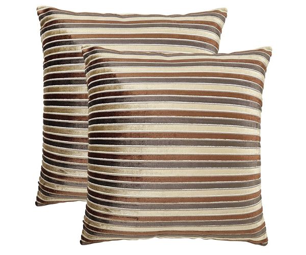 24 x24  Staffin Set of 2 Cushion Covers - @home Nilkamal,  brown