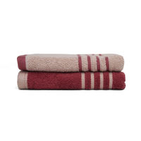 Hand Towel 40 x 60 cm Set of 2 - @home by Nilkamal, Maroon &Beige