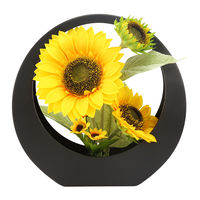 Yellow Sunflower Potted Plant in Black Red Frame - @home by Nilkamal