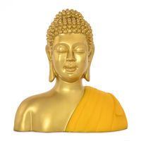 Buddha Bust Shrine Showpiece -@home by Nilkamal, Yellow