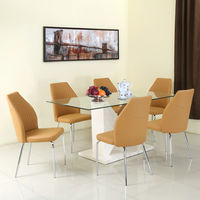 Duro 6 Seater Dining Set - @home by Nilkamal, Walnut & I vory