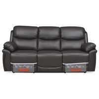 Carl 3 Seater Sofa With Recliner - @home Nilkamal,  brown