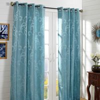 46'x108' Scroll xl Single Door Curtain - @home Nilkamal,  blue