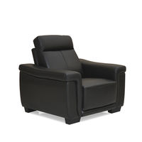 Karen 1 Seater Shiny Art Leather Sofa - @home Nilkamal,  black