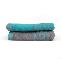Hand Towel 40 x 60 cm Set of 2 - @home by Nilkamal, Sea Green & Grey