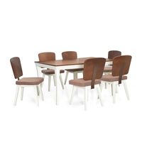 Benny 6 Seater Dining Kit - @home by Nilkamal,  brown