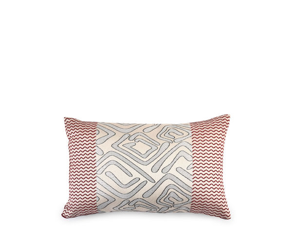 Geo 30 cm x 45 cm Filled Cushion - @home by Nilkamal, Maroon