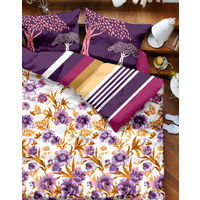 Tangerine Plum Pleasures Bed sheet Set, multi