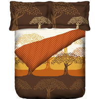 Tangerine Desert Safari Geometric Bed sheet Set, multi