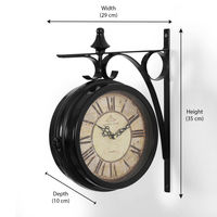 Royal Antiquity Station Wall Clock - @home By Nilkamal, Black