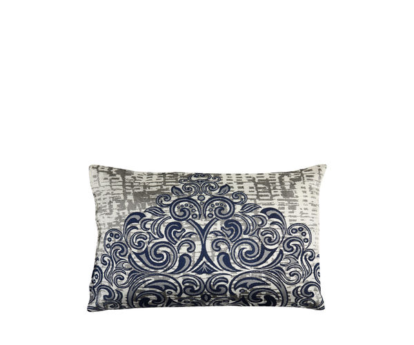 Scroll 30 cm x 45 cm Filled Cushion - @home by Nilkamal, Indigo