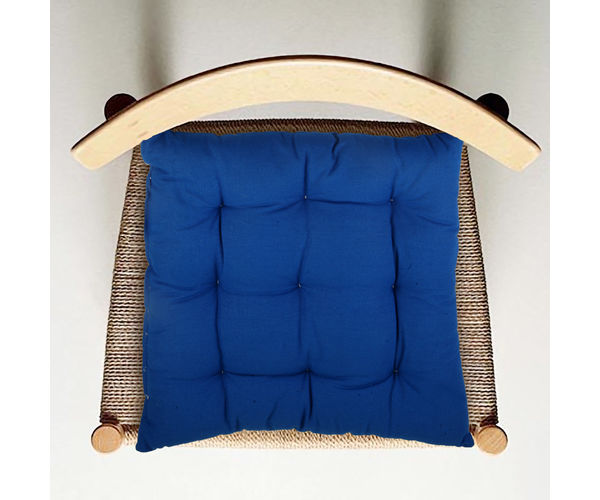 Homely Solid 40 cm x 40 cm Chair Pad - @home by Nilkamal, Indigo