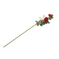 Rose Bush Flower Stick Set of 3 - @home by Nilkamal, Red