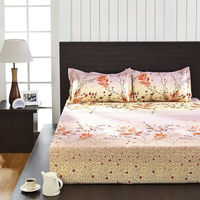 Seasons Floral Double Bed Sheet - @home By Nilkamal