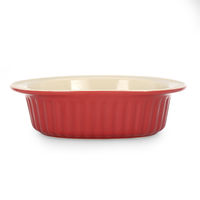 Bergner Oval Baking Pan Set of 2 - Red & White