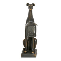 Hound with lantern Showpiece - @home by Nilkamal, Black & Gold