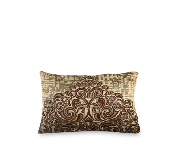 Scroll 30 cm x 45 cm Filled Cushion - @home by Nilkamal, Brown