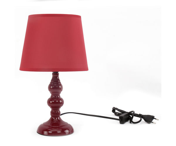 Selena Earthy Table Lamp - @home by Nilkamal, Maroon