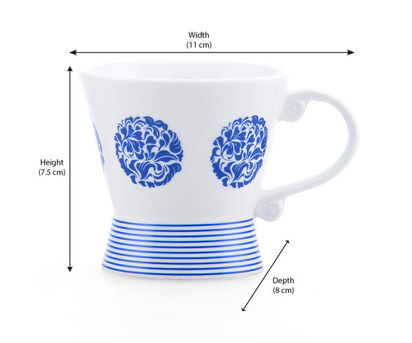 Barbara Tea Cup Set of 6 - @home by Nilkamal, Indigo