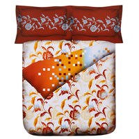 Spring Double Bed Sheet - @home Nilkamal,  orange