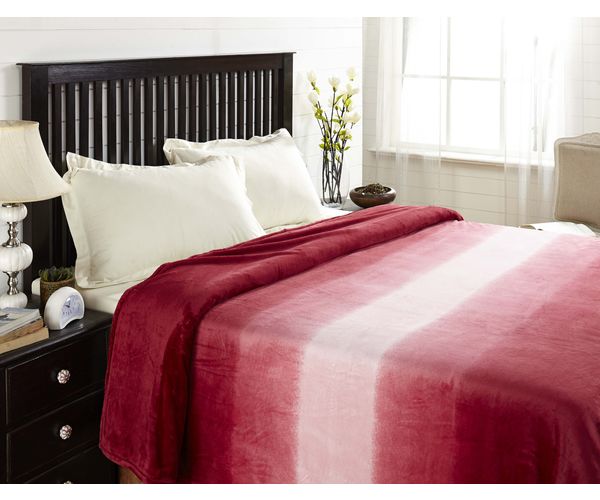 Flannel Double Blanket - @home Nilkamal,  red