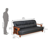 Nilkamal Legacy 3 Seater Sofa Dirty, Oak & Black