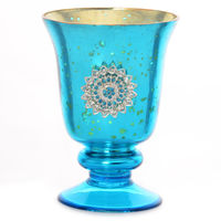 Asma Embelished Large Votive Cup - @home By Nilkamal, Royal Blue