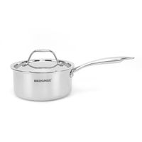 Bergner Triply Stainless Steel 16 cm Sauce Pan with Lid, Silver