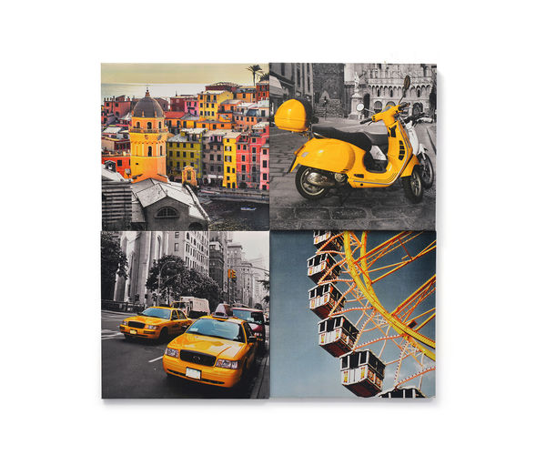 3D City Picture Frame Collection of 4 - @home By Nilkamal, Yellow & Grey