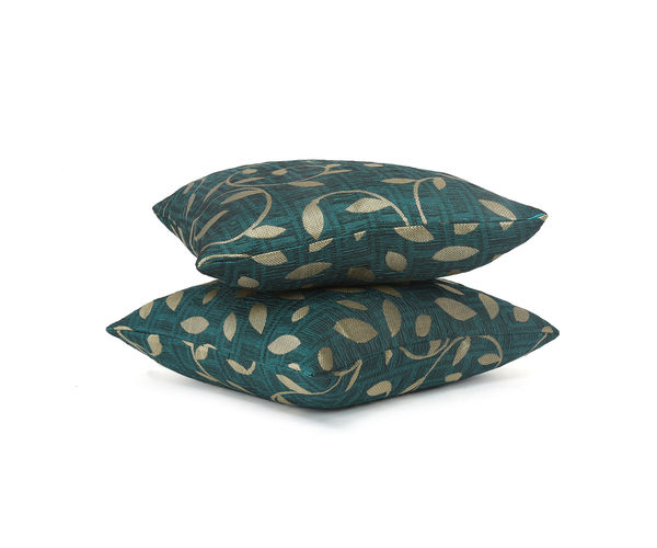 Leaf 40 x 40 cm Cushion Cover Set of 2 - @home by Nilkamal, Sea Green