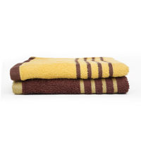 Hand Towel 40 x 60 cm Set of 2 - @home by Nilkamal, Yellow & Brown