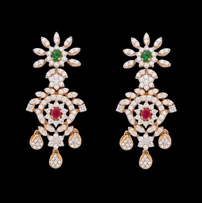 Diamond Earrings, 9.47cts, 18k 50.44gms, e/f-vvs