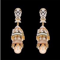 Diamond Earrings, 3.34cts, 18k 35.23gms, e/f-vvs