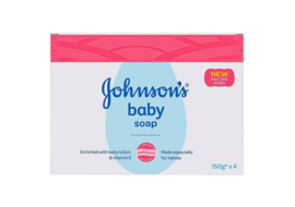 Johnson's Baby Soap (with New Easy Grip Shape) (Buy 3 Get 1 Free), pack of 4, 150 gm