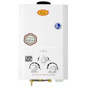 Surya Instant Gas Water Heater Geyser with Heavy Copper Tank in 6.5 litres Instant/min Model White