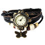 Surya Vintage Style Fashion Analog Watch with Brown Dial for Women in Black Color-WWB-1